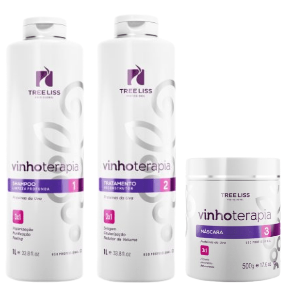 Kit Vinhoterapia Tree Liss (3 pcs) 2x1L + 500g